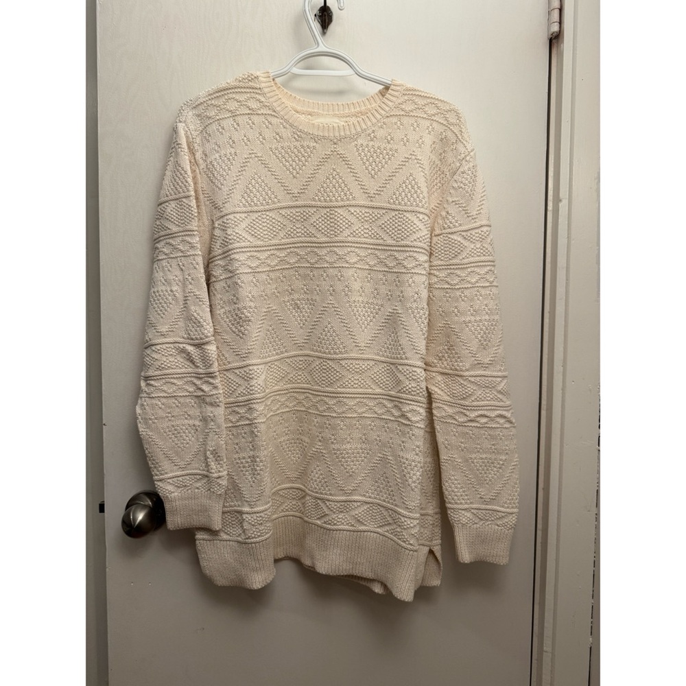 Men’s On the Byas Knit Cream Crewneck Sweater